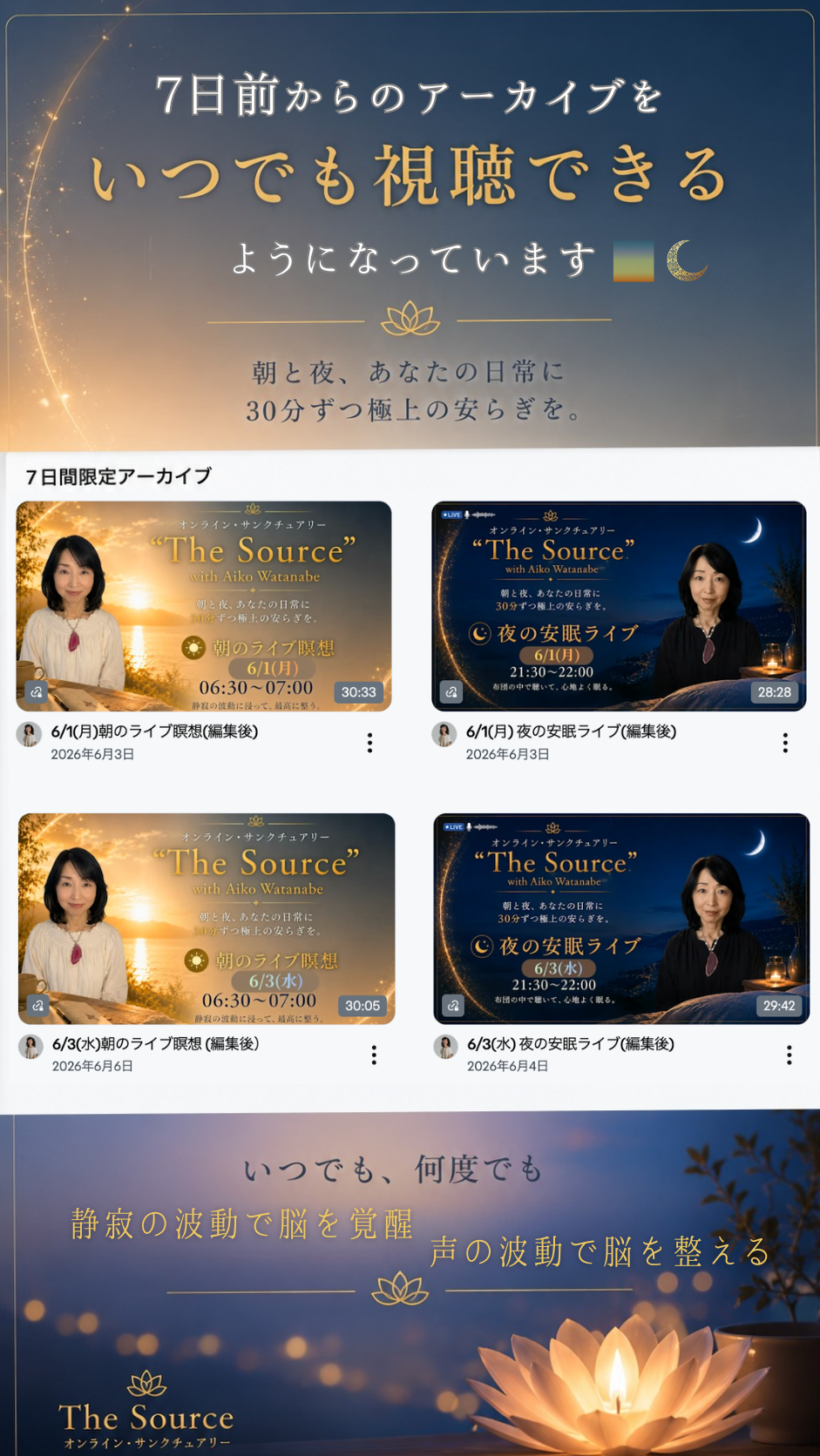 The Source アーカイブ画面